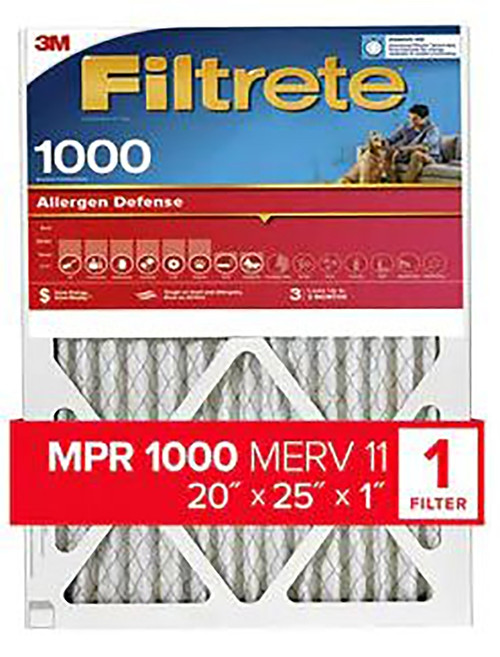 Filtrete 9803-4 Air Filter, 20 in L, 25 in W, 11 MERV, 1000 MPR [SKU: ORG1527464]