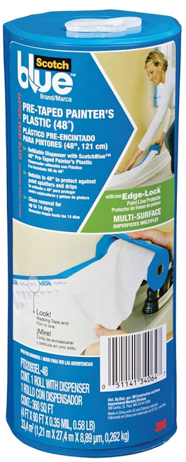 ScotchBlue PTD2093EL-48 Painter's Tape, 30 yd L, 48 in W, Crepe Paper Backing, Blue [SKU: ORG3387784]