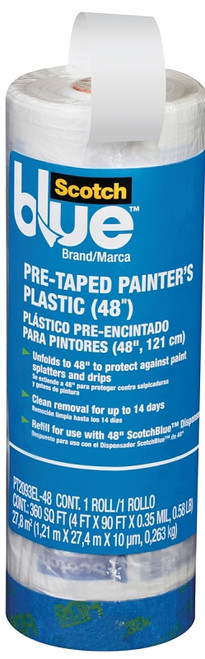 ScotchBlue PT2093EL-48 Painter's Tape, 30 yd L, 48 in W, Crepe Paper Backing, Blue [SKU: ORG8578080]