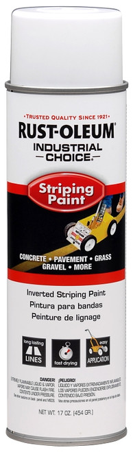 RUST-OLEUM INDUSTRIAL CHOICE 1691838 Inverted Striping Paint, Flat/Matte, White, 18 oz, Aerosol Can [SKU: ORG7542269]