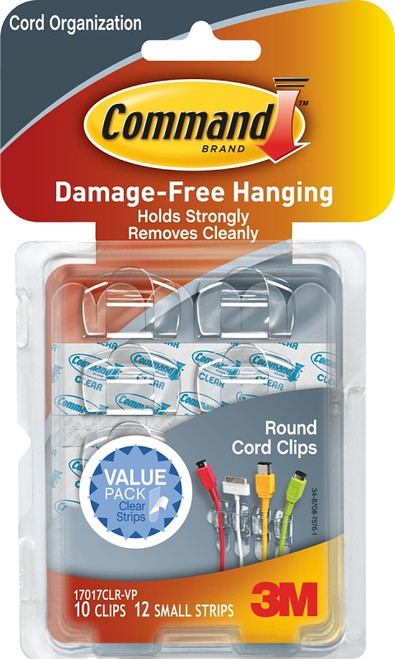 Command 17017CLR-VP Cord Clip, Plastic, Transparent [SKU: ORG6880306]