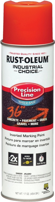 RUST-OLEUM INDUSTRIAL CHOICE 203035 Marking Paint, APWA Alert Orange, 17 oz, Aerosol Can [SKU: ORG9283656]
