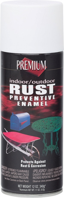 RUST-OLEUM RP1014 Rust-Preventative Spray Paint, Satin, White, 12 oz, Aerosol Can [SKU: ORG0529644]