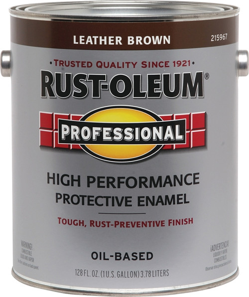 RUST-OLEUM PROFESSIONAL 215967 Protective Enamel, Gloss, Leather Brown, 1 gal Can [SKU: ORG8257248]