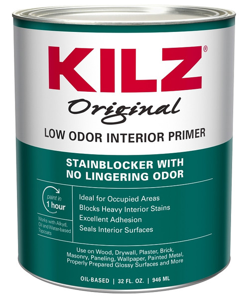 Kilz 10042 Primer, White, 1 qt, Can [SKU: ORG6433791]