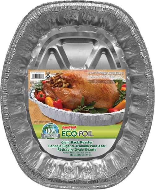 HANDI-FOIL 2324TL-15 Roast Pan with Food Rack, Aluminum, 16 in L, 13-1/8 in W [SKU: ORG9488917]