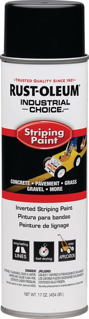 RUST-OLEUM INDUSTRIAL CHOICE 1677838 Inverted Striping Paint, Flat/Matte, Black, 18 oz, Aerosol Can [SKU: ORG4469581]