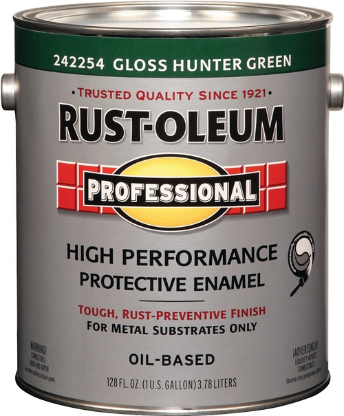 RUST-OLEUM PROFESSIONAL 242254 Protective Enamel, Gloss, Hunter Green, 1 gal Can [SKU: ORG6977201]