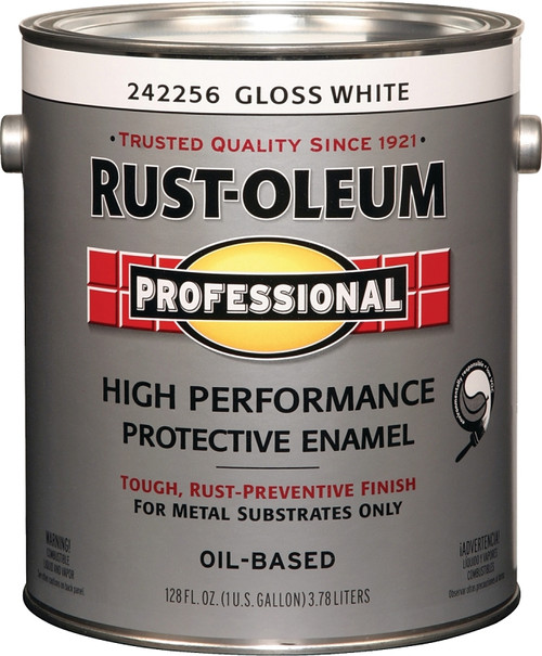 RUST-OLEUM PROFESSIONAL 242256 Protective Enamel, Gloss, White, 1 gal Can [SKU: ORG8266678]