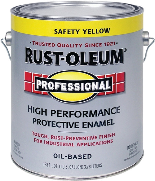 RUST-OLEUM PROFESSIONAL 242258 Enamel, Gloss, Safety Yellow, 1 gal Can [SKU: ORG0480749]