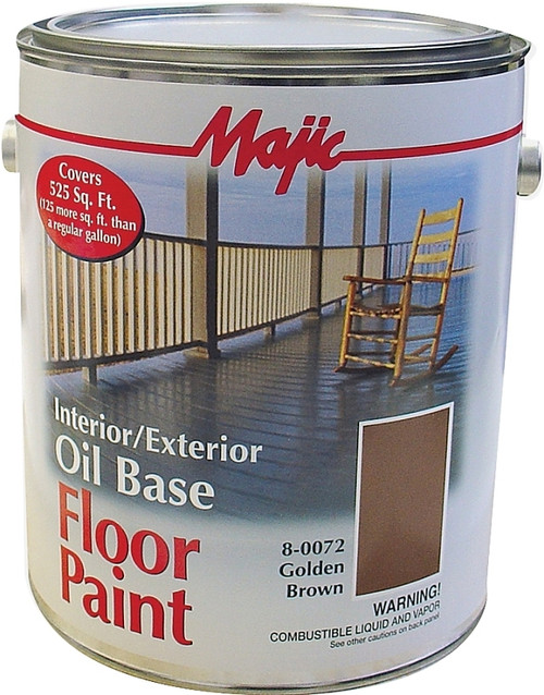 Majic Paints 8-0072-1 Floor Paint, Medium-Gloss, Golden Brown, 1 gal Pail [SKU: ORG7152689]