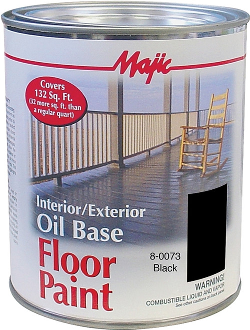 Majic Paints 8-0073-2 Floor Paint, Medium-Gloss, Black, 1 qt Pail [SKU: ORG5611603]
