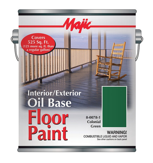 Majic Paints 8-0078-1 Floor Paint, Medium-Gloss, Colonial Green, 1 gal Pail [SKU: ORG3479243]