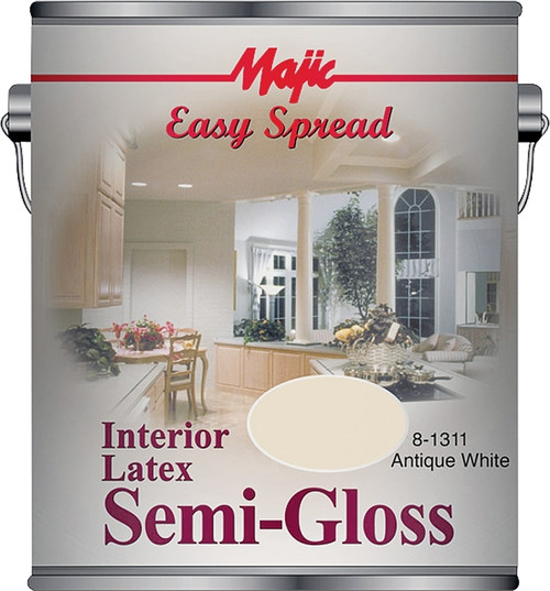 Majic Paints 8-1311-1 Interior Paint, Semi-Gloss, Antique White, 1 gal, Can, Latex Base, Resists: Water [SKU: ORG9260829]