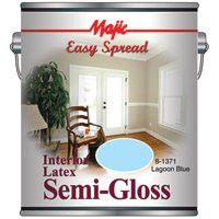 Majic Paints 8-1371-1 Interior Paint, Semi-Gloss, Lagoon Blue, 1 gal, Can, Latex Base, Resists: Water [SKU: ORG9260894]