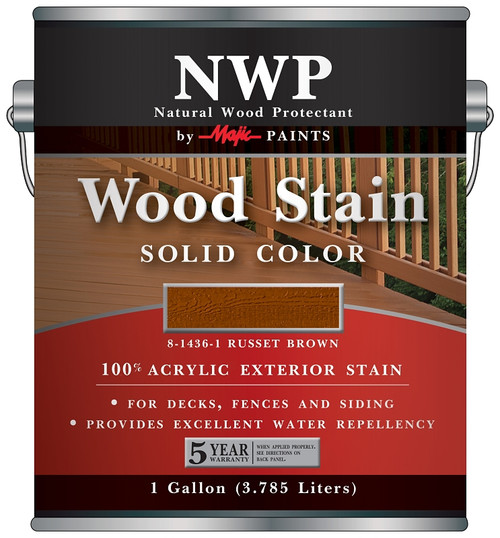 Majic Paints 8-1436-1 Wood Stain, Russet Brown, Liquid, 1 gal, Can [SKU: ORG9261231]