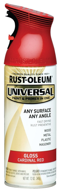 RUST-OLEUM UNIVERSAL 245211 Gloss Spray Paint, Gloss, Cardinal Red, 12 oz, Aerosol Can [SKU: ORG7951916]