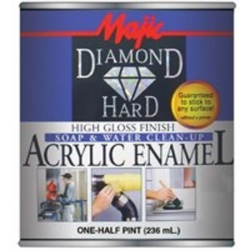 Majic Paints Diamondhard 8-1500 Series 8-1519-4 Enamel Paint, Gloss, Off-White, 0.5 pt, Can, Water Base [SKU: ORG1549336]
