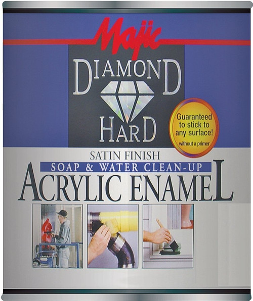 Majic Paints Diamondhard 8-1520 Series 8-1520-2 Enamel Paint, Satin, White, 1 qt, Can, Water Base [SKU: ORG0701458]