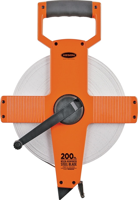 KESON NR18200 Tape Measure, 200 ft L Blade, 3/8 in W Blade, Steel Blade, ABS Case, Gray Case [SKU: ORG6435663]