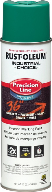 RUST-OLEUM INDUSTRIAL CHOICE 1834838 Marking Paint, APWA Safety Green, 17 oz, Aerosol Can [SKU: ORG2732840]