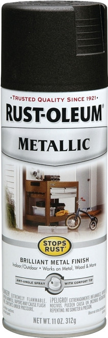 RUST-OLEUM STOPS RUST 248636 Metallic Spray Paint, Metallic, Oil-Rubbed Bronze, 11 oz, Aerosol Can [SKU: ORG9334004]