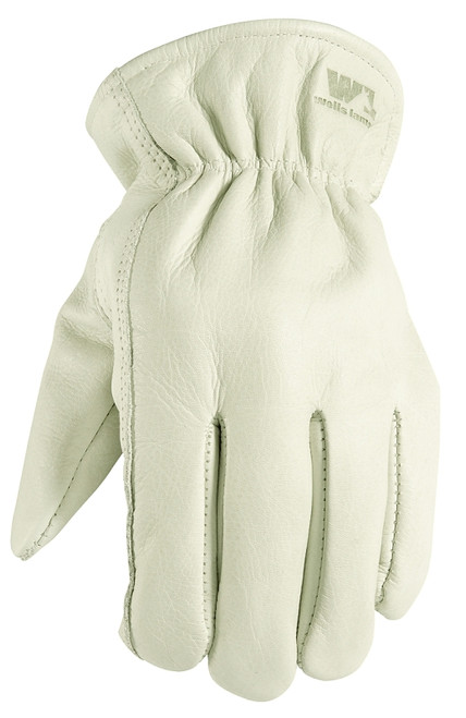 Wells Lamont 1171L Work Gloves, Men's, L, 9 to 9-1/2 in L, Keystone Thumb, Elastic Cuff, Cowhide Leather, White [SKU: ORG7382161]