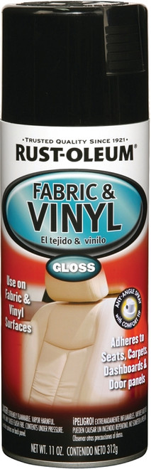 RUST-OLEUM AUTOMOTIVE 248918 Fabric and Vinyl Spray Paint, Gloss, Black, 11 oz, Aerosol Can [SKU: ORG0366039]