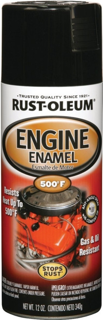 RUST-OLEUM AUTOMOTIVE 248932 Engine Enamel Spray Paint, Black, 12 oz, Aerosol Can [SKU: ORG1887686]