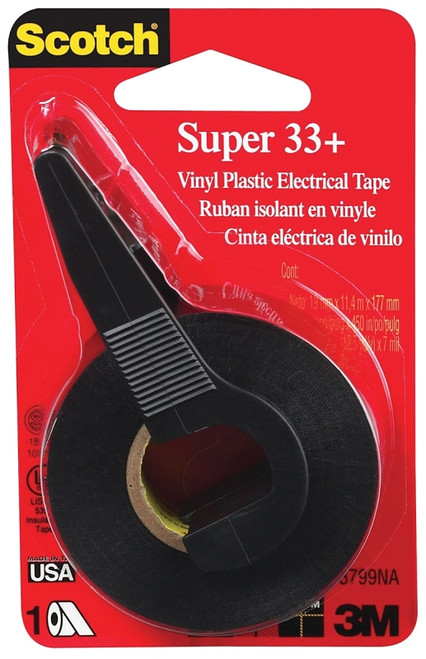 Scotch 3799NA Electrical Tape with Dispenser, 450 in L, 3/4 in W, PVC Backing, Black [SKU: ORG0094482]