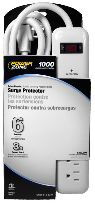 PowerZone OR802126 Surge Protector Power Strip, 125 V, 15 A [SKU: ORG9821968]