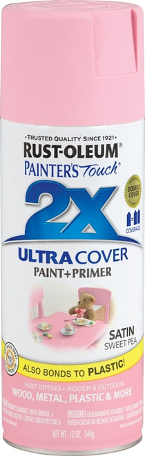 RUST-OLEUM PAINTER'S Touch 249063 Satin Spray Paint, Satin, Sweet Pea, 12 oz, Aerosol Can [SKU: ORG6500813]