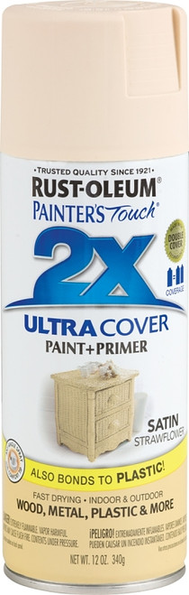 RUST-OLEUM PAINTER'S Touch 249065 Satin Spray Paint, Satin, Strawflower, 12 oz, Aerosol Can [SKU: ORG5075502]