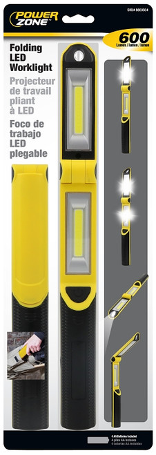 PowerZone ORLEDFHH01 Work Light, AA Battery, LED Lamp, 40, 300 and 600 Lumens, Yellow and Black [SKU: ORG8803504]