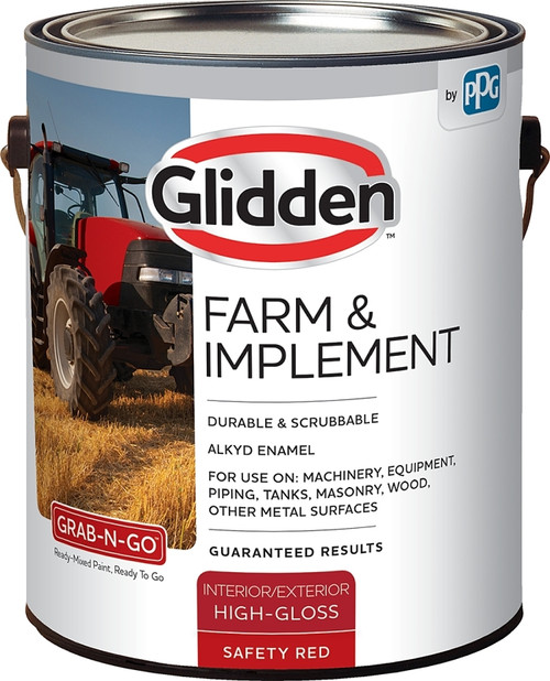 Glidden GLFIIE50RE-01 Exterior Paint, High-Gloss, Safety Red, 1 gal [SKU: ORG5485081]