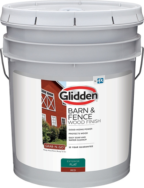 PPG GLBFEX10RE05 Exterior Latex, Flat, Red, Liquid, 5 gal [SKU: ORG5484894]