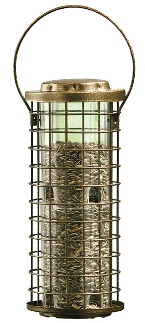 Perky-Pet 114 Squirrel Stumper Feeder, Metal/Plastic, Clear, Antique Gold, Hanging Mounting [SKU: ORG8996092]