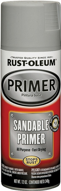 RUST-OLEUM AUTOMOTIVE 249415 Sandable Primer Spray, Gray, 12 oz, Aerosol Can [SKU: ORG0520791]