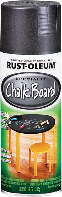 RUST-OLEUM 1913830 Chalk Board Spray Paint, Flat, Black, 11 oz, Aerosol Can [SKU: ORG2993467]