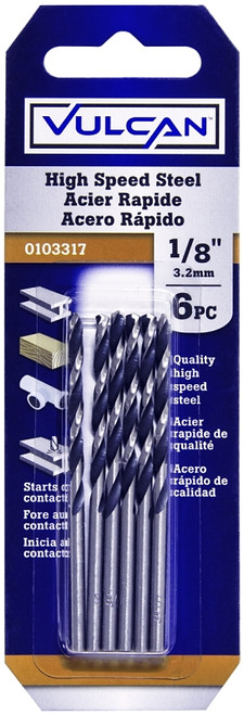 Vulcan 230521OR Jobber Drill Bit, 1/8 in Dia, 2-3/4 in OAL, Straight Shank [SKU: ORG0103317]