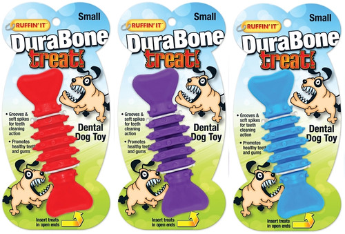 RUFFIN'IT 80506 Dog Toy, S, Durabone, Blue/Purple/Red [SKU: ORG4767547]