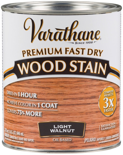 VARATHANE 262015 Wood Stain, Light Walnut, Liquid, 1 qt, Can [SKU: ORG7131105]