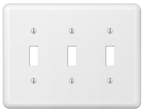 Amerelle Devon 935TTTW Wallplate, 5 in L, 6-9/16 in W, 3 -Gang, Steel, White [SKU: ORG7231756]