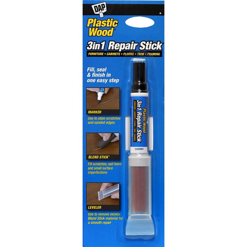 Plastic Wood 7079804093 3-in-1 Repair Stick, Solid (Blend Stick), Liquid (Marker), Cherry, 0.4 oz [SKU: ORG1135367]