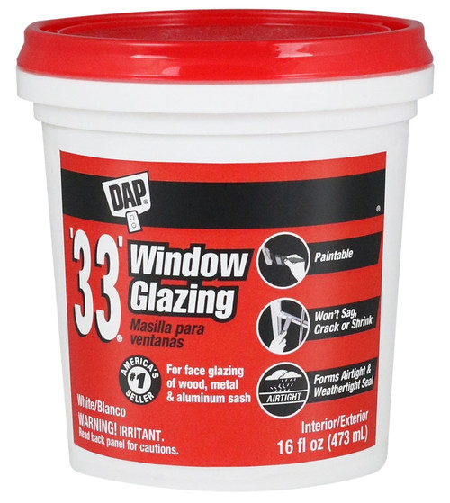 DAP 12121 Window Gazing, Paste, Slight, White, 1 pt Tub [SKU: ORG3365053]