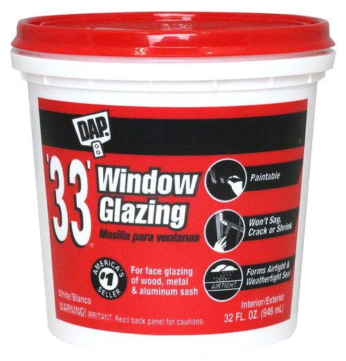 DAP 12122 Window Gazing, Paste, Slight, White, 1 qt Tub [SKU: ORG8369811]