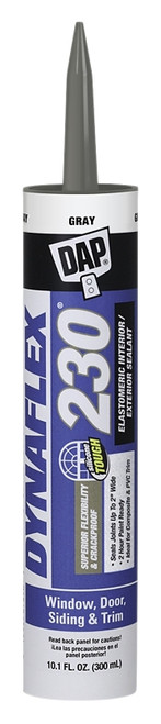 DAP 18286 Premium Sealant, Gray, 1 day Curing, 40 to 100 deg F, 10.1 oz Cartridge [SKU: ORG6584254]