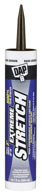 DAP EXTREME STRETCH 7079818708 Premium Elastomeric Sealant, Dark Brown, 24 hr Curing, 40 to 100 deg F, 10.1 fl-oz [SKU: ORG7800469]