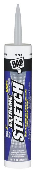 DAP EXTREME STRETCH 7079818716 Acrylic Urethane Premium Elastomeric Sealant, Clear, 40 to 100 deg F, 10.1 fl-oz [SKU: ORG7800626]