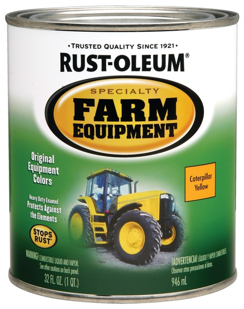 RUST-OLEUM SPECIALTY 7449502 Farm Equipment Enamel, Caterpillar Yellow, 1 qt Can [SKU: ORG8406654]